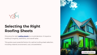 Selecting the Right Roofing Sheets