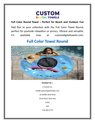 Full Color Round Towel – Perfect for Beach and Outdoor Fun