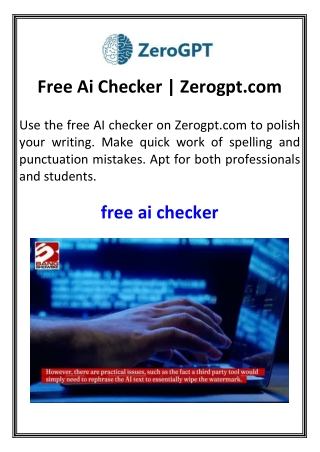Free Ai Checker  Zerogpt.com