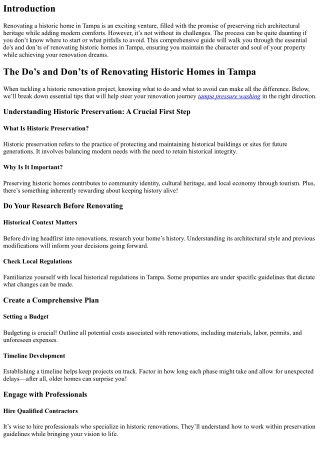 The Do’s and Don’ts of Renovating Historic Homes in Tampa