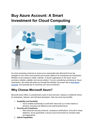 Buy Azure Account_ A Smart Investment for Cloud Computing