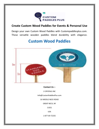 Create Custom Wood Paddles for Events & Personal Use