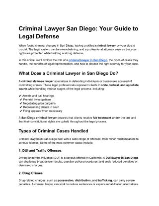 Criminal Lawyer San Diego