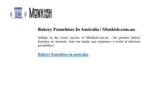 Bakery Franchises In Australia Monkish.com.au