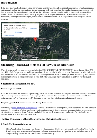 Opening Regional Search Engine Optimization: Methods for New Jacket Organization