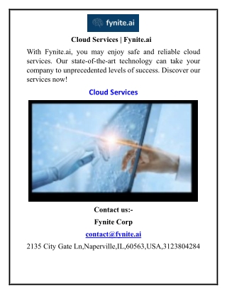 Cloud Services  Fynite.ai