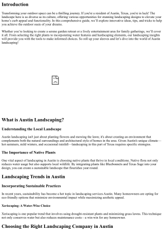 Transform Your Outdoor Space: Best Austin Landscaping Ideas