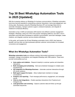 Top 30 Best WhatsApp Automation Tools in 2025 [Updated]