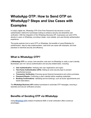 WhatsApp OTP_ How to Send OTP on WhatsApp