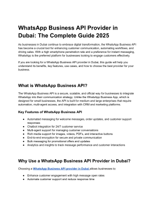 WhatsApp Business API Provider in Dubai_ The Complete Guide 2025