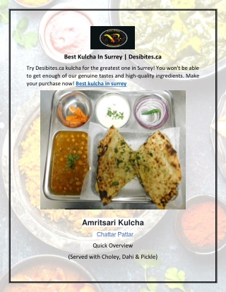 Best Kulcha In Surrey | Desibites.ca