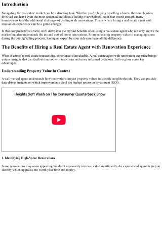 The Benefits of Hiring a Real Estate Agent with Renovation Experience