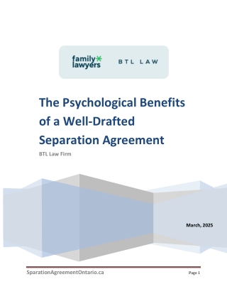 The Psychological Benefits of a Well-Drafted Separation Agreement