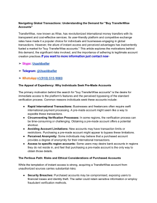 Navigating Global Transactions_ Understanding the Demand for _Buy TransferWise Accounts_