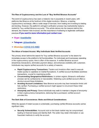 The Rise of Cryptocurrency and the Lure of _Buy Verified Binance Accounts_