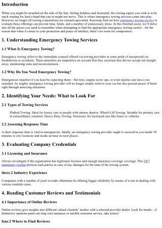 How to Evaluate Emergency Towing Services: What Every Driver Should Know