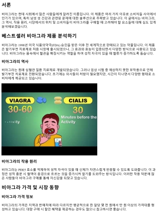 베스트셀러 비아그라 제품 분석하기