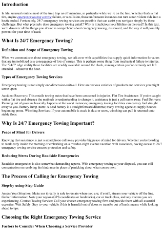 24/7 Emergency Towing: Your Lifeline on the Road When Disaster Strikes