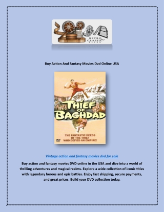 Buy Action And Fantasy Movies Dvd Online USA