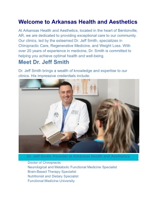 Welcome to Arkansas Health and Aesthetics