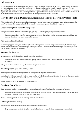 How to Stay Calm During an Emergency: Tips from Towing Professionals