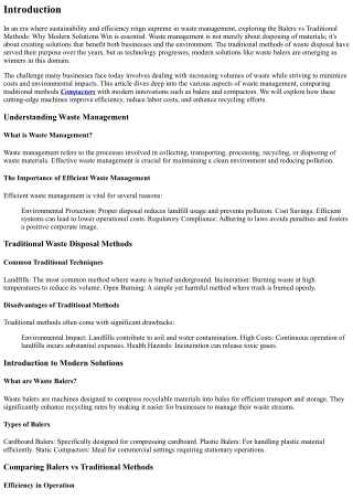 “Balers vs Traditional Methods: Why Modern Solutions Win”