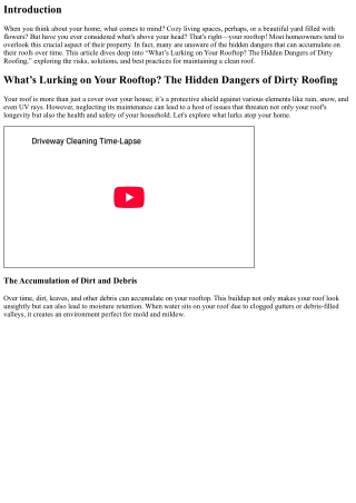 What’s Lurking on Your Rooftop? The Hidden Dangers of Dirty Roofing