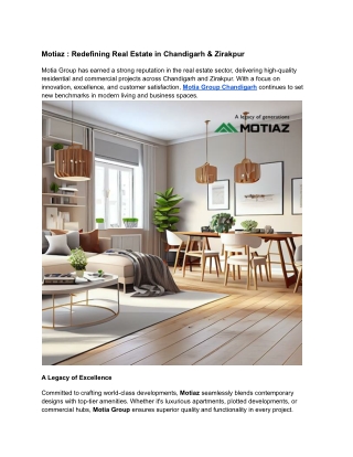 Motiaz_ Redefining Real Estate in Chandigarh & Zirakpur