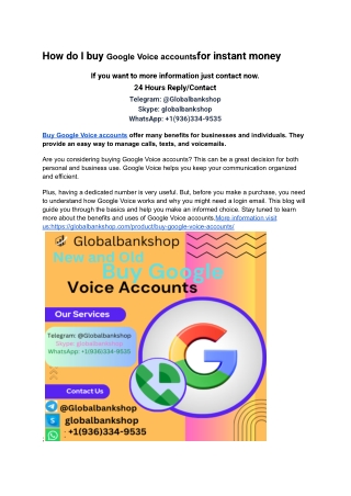 How do I buy Google Voice accountsfor instant money