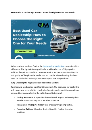 Best Used Car Dealership