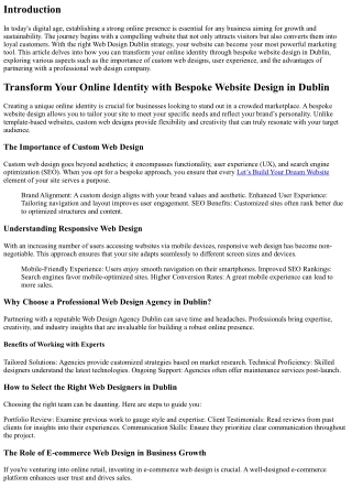 Transform Your Online Identity with Bespoke Website Design in Dublin