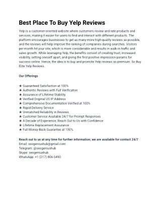 Buy Elite Yelp Reviews – Trusted & Affordable Services