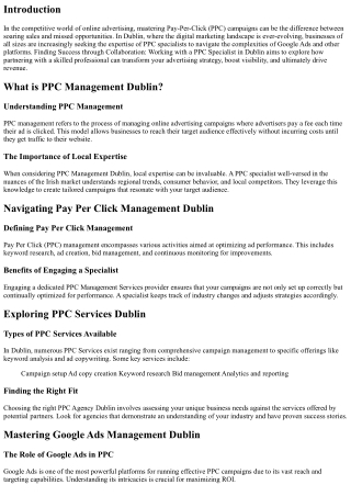 Finding Success through Collaboration: Working with a PPC Specialist in Dublin