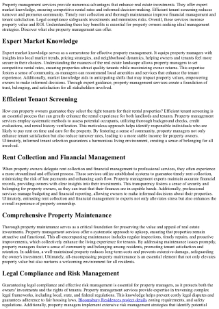 Top 10 Advantages of Property Management Services