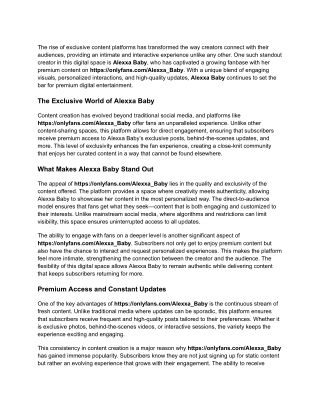 Alexxa Baby- Exclusive Content and Unmatched Digital Experience