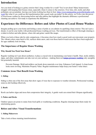 Experience the Difference: Before and After Photos of Local House Washes