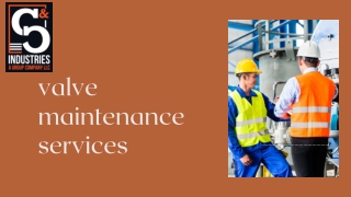 The Importance of Valve Maintenance Services
