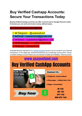 Buy Verified Cashapp Accounts_ Secure Your Transactions Today