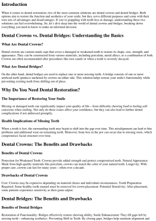 Dental Crowns vs. Dental Bridges: Which Solution is Right for You?