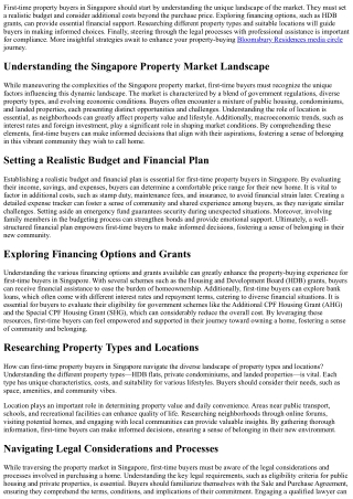 Smart Strategies for First-Time Property Buyers in Singapore