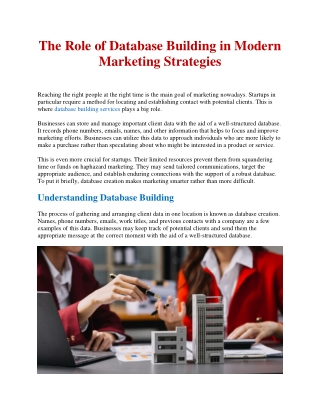 The Role of Database Building in Modern Marketing Strategies