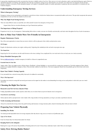 How to Make Your Vehicle More Tow-Friendly in Emergencies