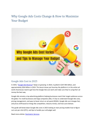 Why Google Ads Costs Change & How to Maximize Your Budget