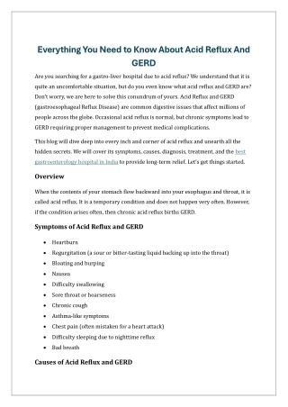 Everything You Need To Know About Acid Reflux And GERD