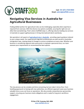 Navigating Visa Services in Australia for Agricultural Businesses