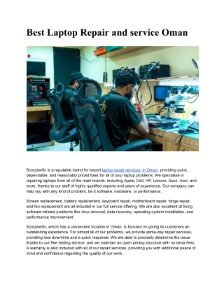 Best Laptop Repair and service Oman