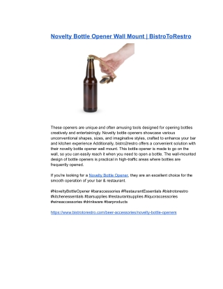 Novelty Bottle Opener Wall Mount _ BistroToRestro