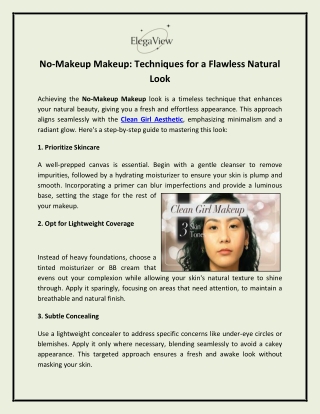 No-Makeup Makeup Techniques for a Flawless Natural Look