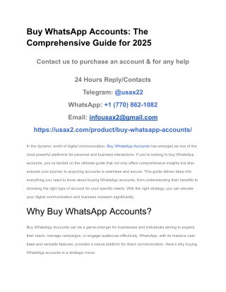 Buy WhatsApp Accounts_ The Comprehensive Guide for 2025