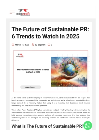 The Future of Sustainable PR: 6 Trends to Watch in 2025
